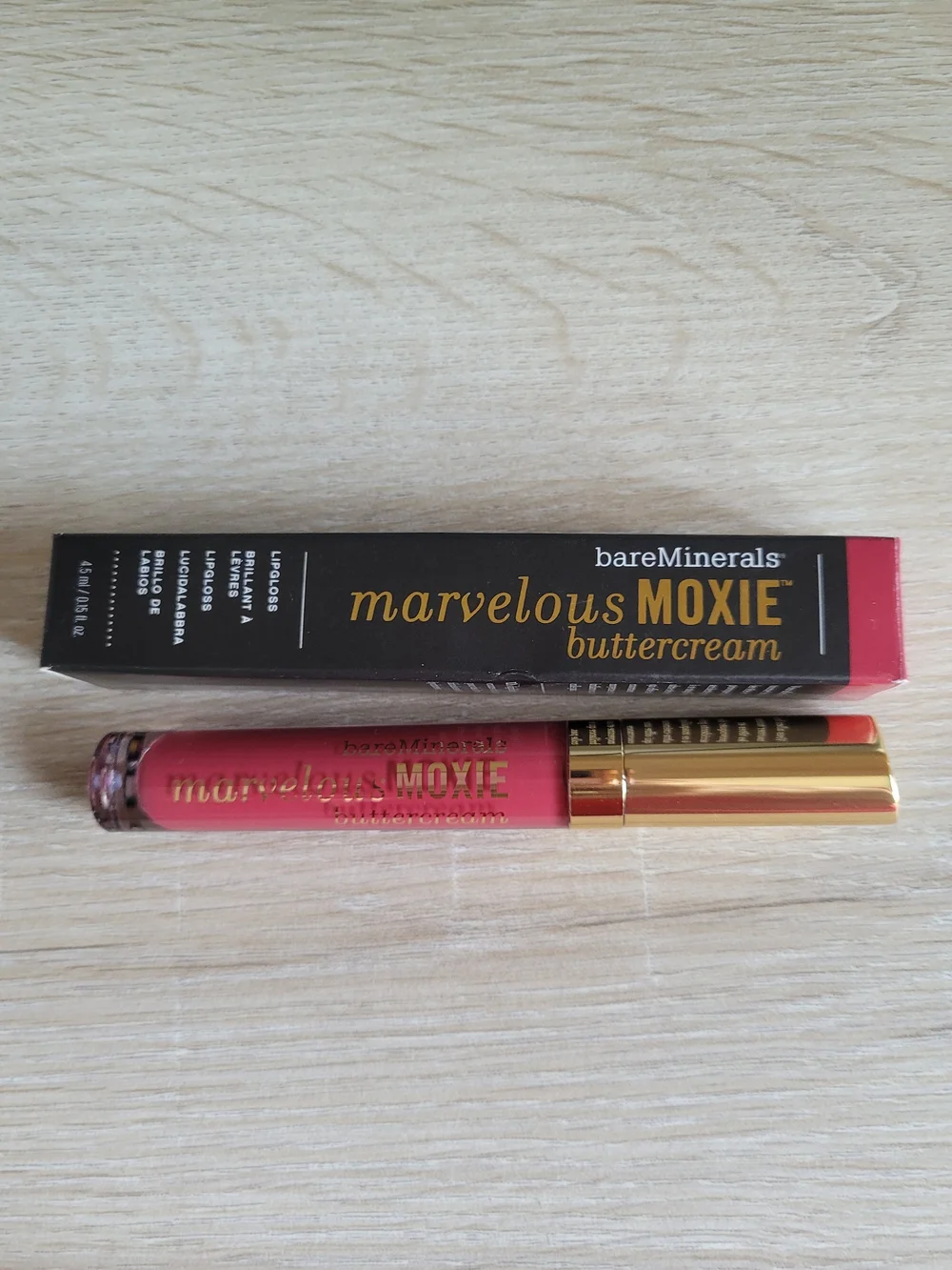 BareMinerals Marvelous Moxie Buttercream Lipgloss - Punchy Melon, Full Size